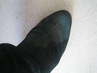 black waterproofed boots