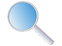 cartoon of magnifying glass
