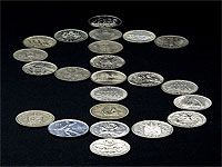 coin collection in form of dollar sign