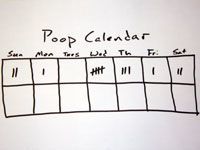 a written poop calendar