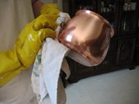 drying copper pot