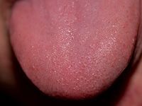 close up of a tongue