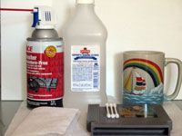 assorted cleaning supplies