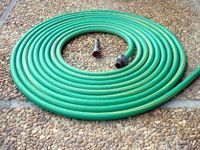 coiled green hose