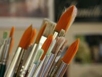bunch of soft paintbrushes