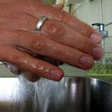 Hands being washed