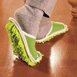 green microfiber slippers