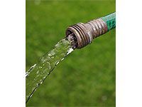 water coming from garden hose