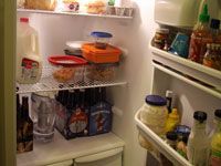 Putting food back in the fridge