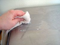 scrubbing stainless steel stain