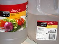 jug of vinegar and jug of water