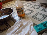 vinegar mixture on tile floor