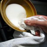 bowl of baking soda paste