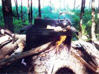 Boiling Water on campfire