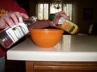mixing olive oil and vinegar