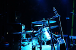 Full drum set in blue light