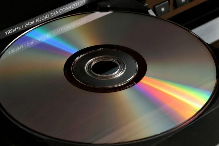 A dvd in a dvd player.